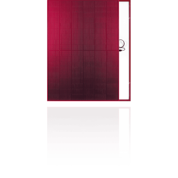 Rote Photovoltaikmodule "Silk Nova" bei Spreewatt