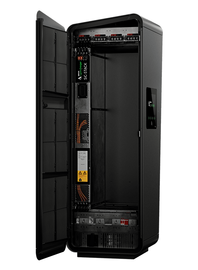 Alpitronic Hypercharger HYC400-1 mit 100kW 2x 3,5m Ladekabel und Sockel bei Spreewatt-3