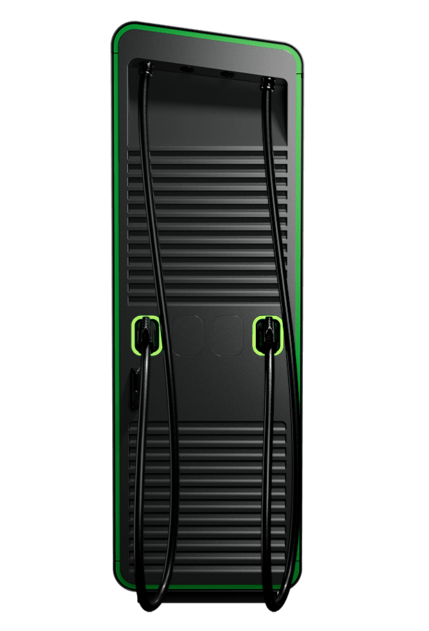 Alpitronic Hypercharger HYC400-3 mit 300kW 2x 3,5m Ladekabel und Sockel bei Spreewatt